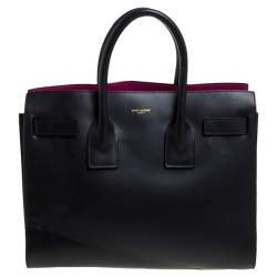 Pre Owned Saint Laurent Black Leather Small Classic Sac De Jour Tote