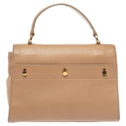 مملوكة مسبقًا Saint Laurent Beige Leather and Fabric Small Muse Two Bag