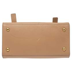 مملوكة مسبقًا Saint Laurent Beige Leather and Fabric Small Muse Two Bag