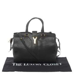 Pre Owned Yves Saint Laurent Black Leather Small Cabas Y-Ligne Tote