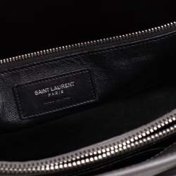 Pre Owned Saint Laurent Grey Croc Embossed Leather Small Classic Sac De Jour Tote