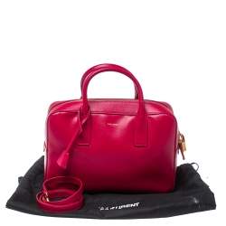 Saint Laurent Magenta Grained Leather Museum Briefcase
