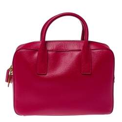 Saint Laurent Magenta Grained Leather Museum Briefcase