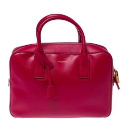 Saint Laurent Magenta Grained Leather Museum Briefcase
