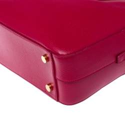 Saint Laurent Magenta Grained Leather Museum Briefcase