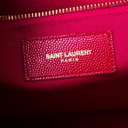 Saint Laurent Magenta Grained Leather Museum Briefcase