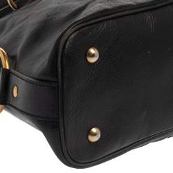 Pre Owned Yves Saint Laurent Black Leather Medium Muse Satchel