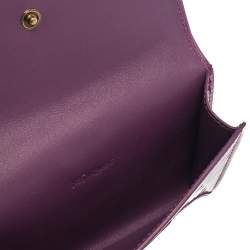 Pre Owned Yves Saint Laurent Purple Patent Leather Coin Wallet