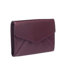 Pre Owned Yves Saint Laurent Purple Patent Leather Coin Wallet