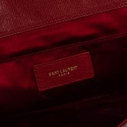 Pre Owned Saint Laurent Red Leather Y-Ligne Clutch