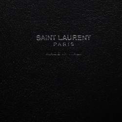 Pre Owned Saint Laurent Black Leather and Python Baby Classic Sac De Jour Tote