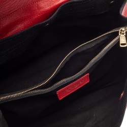 مملوكة مسبقًا Yves Saint Laurent Red Leather And Canvas Medium Muse Two Satchel