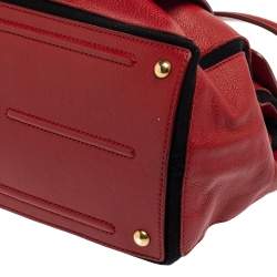 مملوكة مسبقًا Yves Saint Laurent Red Leather And Canvas Medium Muse Two Satchel