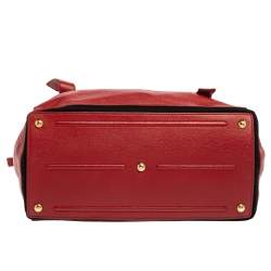 مملوكة مسبقًا Yves Saint Laurent Red Leather And Canvas Medium Muse Two Satchel