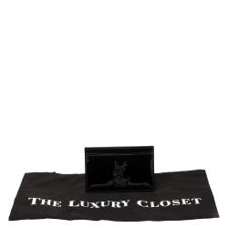 Pre Owned Yves Saint Laurent Black Patent Leather Card Holder