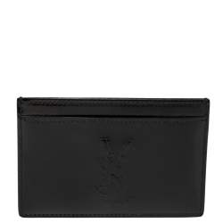 Pre Owned Yves Saint Laurent Black Patent Leather Card Holder