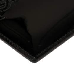 Pre Owned Yves Saint Laurent Black Patent Leather Card Holder