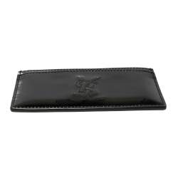 Pre Owned Yves Saint Laurent Black Patent Leather Card Holder