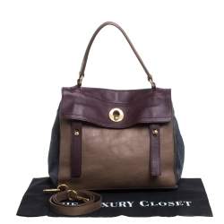 Pre Owned حقيبة سان لوران باريس ميوز تو سويدي وجلد ثلاثي اللون متوسطة