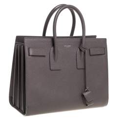 Pre Owned حقيبة يد سان لوران ساك دو جور كلاسيك صغيرة جلد رصاصي صغيرة