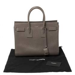 Pre Owned حقيبة يد سان لوران ساك دو جور كلاسيك صغيرة جلد رصاصي صغيرة