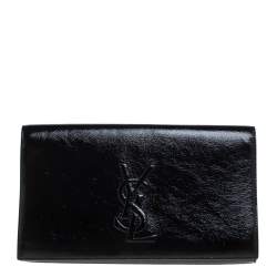 Yves Saint Laurent Black Patent Leather Belle De Jour Flap Clutch