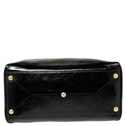 Pre Owned Yves Saint Laurent Black Patent Leather Medium Majorelle Tote