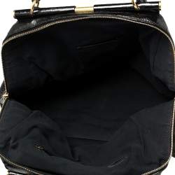 Pre Owned Yves Saint Laurent Black Patent Leather Medium Majorelle Tote