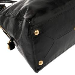Pre Owned Yves Saint Laurent Black Patent Leather Medium Majorelle Tote