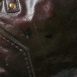 Pre Owned Yves Saint Laurent Plum Patent Leather Oversized Muse Satchel