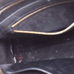 Pre Owned Saint Laurent Black Matelasse Leather Small Monogram Cabas Tote