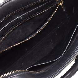 Pre Owned Saint Laurent Black Matelasse Leather Small Monogram Cabas Tote