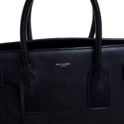 مملوكة مسبقًا Saint Laurent Navy Blue Leather Large Classic Sac De Jour Tote