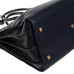 مملوكة مسبقًا Saint Laurent Navy Blue Leather Large Classic Sac De Jour Tote