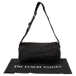 Pre Owned Yves Saint Laurent Black Canvas And Leather Messenger Bag