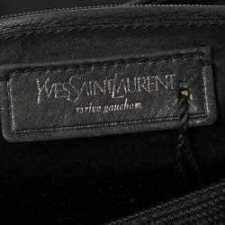 Pre Owned Yves Saint Laurent Black Canvas And Leather Messenger Bag