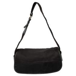 Pre Owned Yves Saint Laurent Black Canvas And Leather Messenger Bag