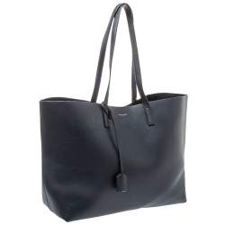 Pre Owned Saint Laurent Midnight Blue Leather E/W Shopper Tote