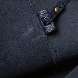 Pre Owned Saint Laurent Midnight Blue Leather E/W Shopper Tote