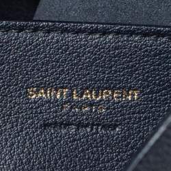 Pre Owned Saint Laurent Midnight Blue Leather E/W Shopper Tote