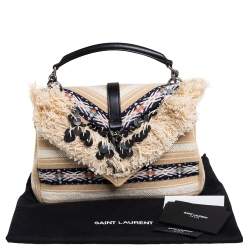 Pre Owned  حقيبة سان لوران كوليدج كانفاس بيج متوسطة بيد علوية 