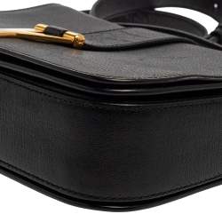 Pre Owned Yves Saint Laurent Black Leather Y-Ligne Flap Crossbody Bag