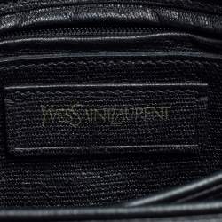Pre Owned Yves Saint Laurent Black Leather Y-Ligne Flap Crossbody Bag