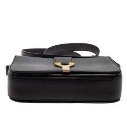 Pre Owned Yves Saint Laurent Black Leather Y-Ligne Flap Crossbody Bag