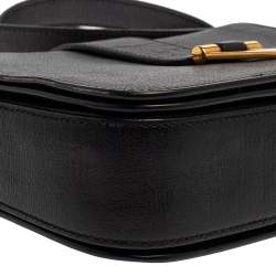 Pre Owned Yves Saint Laurent Black Leather Y-Ligne Flap Crossbody Bag