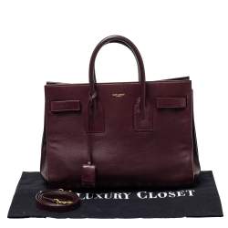 Pre Owned Saint Laurent Burgundy Leather Small Classic Sac De Jour Tote