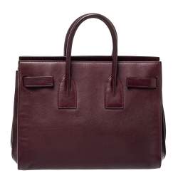 Pre Owned Saint Laurent Burgundy Leather Small Classic Sac De Jour Tote