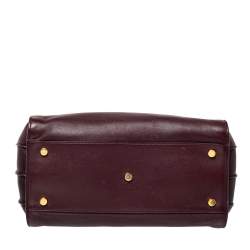 Pre Owned Saint Laurent Burgundy Leather Small Classic Sac De Jour Tote