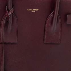 Pre Owned Saint Laurent Burgundy Leather Small Classic Sac De Jour Tote