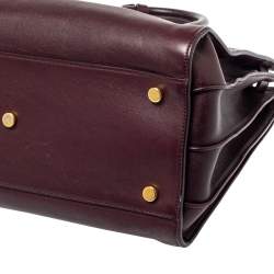 Pre Owned Saint Laurent Burgundy Leather Small Classic Sac De Jour Tote